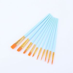 Juego de 10 Pinceles de Pelo de Nailon con Mango de Plástico Multicolor para Pintura Acrílica, Acuarela y Óleo - Product Image 3
