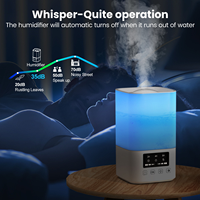 Humidificateur d'air ultrasonique 2,5 L, humidificateur à brume avec minuterie 2/4/8H, 3 vitesses, faible bruit, avec huiles essentielles et aromathérapie