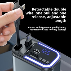 Chargeur de voiture multifonctionnel pour allume-cigare, charge rapide, lecteur <span class=keywords><strong>MP3</strong></span>, lecteur USB Type-C, lecture de musique, télescopique - Product Image 3