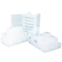 Nouvelle boîte d'accessoires pour leurres en plastique transparent avec 5 compartiments et double ensemble de rangement pour hameçons en fer