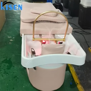 KISEN Mobilier de Salon Professionnel : Bac à Shampooing Portable avec Pompe à Eau, Tuyau de Vidange et Pulvérisateur, Évier de Coiffure Réglable pour Lavage de Cheveux - Product Image 2