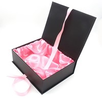 Boîte cadeau pliable en carton rigide de luxe certifiée pour extensions de cheveux, perruques et vêtements, avec doublure en satin