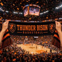 Écharpe de supporter personnalisée en polyester, imprimée par transfert thermique haute définition, pour événements sportifs