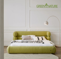 GREEN NATURE Lit Moderne Minimaliste pour Chambre à Coucher, Lit Doux Taille King & Queen Personnalisable, Design Exclusif avec Garantie de 5 Ans