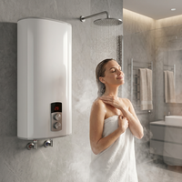 Réservoir d'eau vertical mural électrique en plastique, capacité 40L, classe d'efficacité énergétique B, 2100W, gain de place pour la maison
