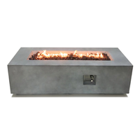 Table de foyer extérieur rectangulaire moderne Luxstar 60 pouces, 56 x 28 pouces, gris, 50000 BTU, pierres de lave, housse de protection incluse