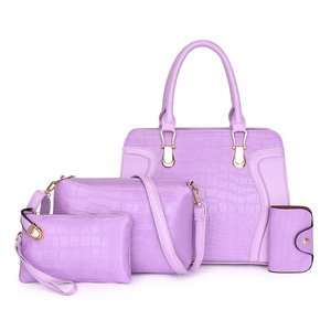 Sac à main quatre pièces pour femme, grand sac portable en cuir litchi, tendance mode, sac bandoulière messager pour femme - Product Image 3