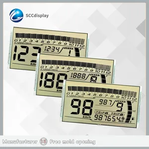 Fabrika kaynağı özel segment lcd SJXDGW013 HTN pozitif lcd ekran motosiklet için 5.0V parlama önleyici monokrom 7 segment lcd