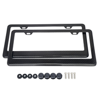 Cadre de plaque d'immatriculation de voiture en fibre de carbone 100% véritable, rouleau de guidage, support de plaque d'immatriculation tout-terrain robuste, accessoires de voiture