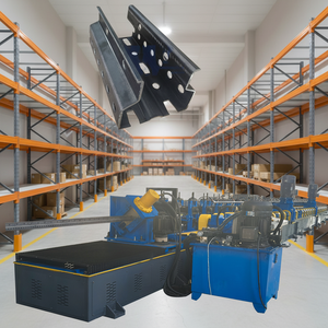 Máquina para Fabricar Columnas de Estanterías de Supermercado, Máquina Formadora de Columnas de Estanterías de Almacenamiento, Máquina para Fabricar Postes Verticales de Estanterías - Product Image 1