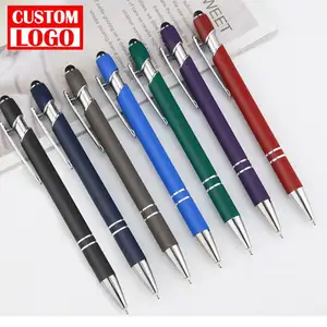 Corporate Gift Set Imprinted Multifunction Ball Stylus Soft Touch Pens With Custom Logo Gel