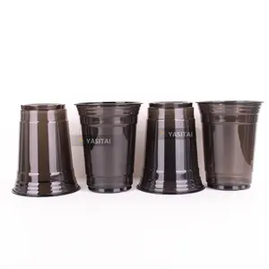 7 8 9 10 12 14 16 20 24 30 32 oz phong cách mới màu đen cup tùy chỉnh cốc nhựa BOBA Tea Cup