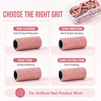 Lot de 100 mini-bandes abrasives portables professionnelles en oxyde d'aluminium rose de 3 mm avec logo personnalisé en gros