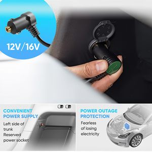 Mini refrigerador de 12V 16qt (refrigeración de 21,2 °F) <span class=keywords><strong>con</strong></span> <span class=keywords><strong>compresor</strong></span> silencioso, refrigerador de instalación de submaletero oculto para Tesla Model Y Juniper - Product Image 4