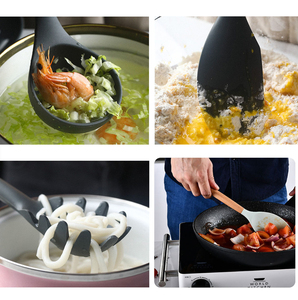 Hot Sale 11 Pcs +Barrel Food Grade Silicone Kitchen Accessories Tool Heat Resistance <b>Baking</b> Cookware Wooden Cooking Utensils <b>Set</b> - Product Image 6