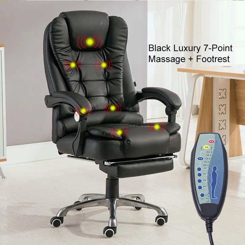 Sillón reclinable de lujo para oficina, silla ejecutiva de masaje ergonómico de ocio moderno, relajante, suave y cómoda