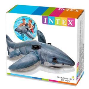Colchón <span class=keywords><strong>Inflable</strong></span> de <span class=keywords><strong>Agua</strong></span> <span class=keywords><strong>para</strong></span> Niños INTEX57525 de PVC con Diseño de Tiburón Blanco <span class=keywords><strong>para</strong></span> Recreación Acuática al Aire Libre - Product Image 3