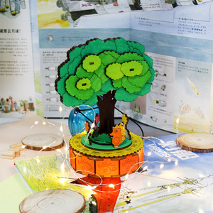 Tree Under Bush <b>Music</b> <b>Box</b> Wooden Diy Assembly Model For Kids Education Toy 8-13 Years Unisex - Product Image 2