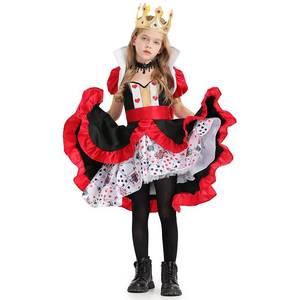 Disfraz Infantil de Reina de Corazones, Vestido de Cuento de Hadas con Temática de Póker para Niñas, Conjunto de Corona y Collar, Ropa para Actuaciones de Halloween - Product Image 2