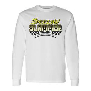 T-shirt à manches longues Speedway Slammer pour adulte unisexe blanc - Product Image 1