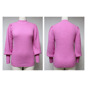 Pull-over pour femmes de qualité supérieure à manches longues et col haut en viscose, nylon et polyester mélangés - Product Image 1