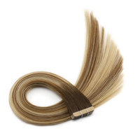 Extensions de cheveux humains sans couture, cuticules intactes, cheveux Remy, blond balayage pour cheveux caucasiens, réutilisables, invisibles, à bandes adhésives