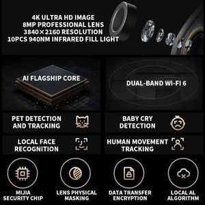 Caméra intelligente <span class=keywords><strong>Xiaomi</strong></span> haut de gamme C700 <span class=keywords><strong>4K</strong></span> 8MP, angle de vue <span class=keywords><strong>360</strong></span>°, vision nocturne couleur, détection humanoïde IA, WiFi 6 - Product Image 3