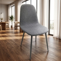 Chaise d'appoint rembourrée en tissu pour salle à manger, style moderne et minimaliste, avec pieds en métal, idéale pour appartement et bistro