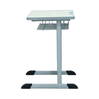 Bureau d'étudiant simple à pied en T, mobilier scolaire moderne en MDF pour étudiant