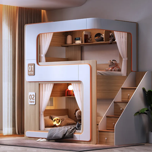 Mobiliario de Interior de Alta Calidad para Dormitorio Juego de Camas para Niños Literas de Princesa para Niñas <span class=keywords><strong>Litera</strong></span> Doble de Madera para Niños <span class=keywords><strong>con</strong></span> Tobogán - Product Image 3
