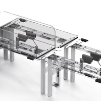 Poste de travail électrique moderne, bureau relevable pour 2 à 4 personnes, table de bureau électrique modulaire, cloisons de bureau en bois