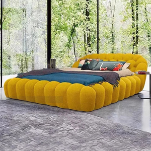 Cama King Size Gainsville Furniture, Tapizada en Tela Azul Oscuro, Estilo Moderno con Burbujas 3D - Product Image 3