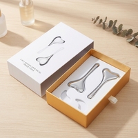 Boîte d'emballage personnalisée en gros avec logo, boîte rigide avec doublure en mousse pour coffret cadeau de soins de la peau Gua Sha et rouleau de jade