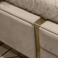 Neues Design Luxuriöses Designer-Kingsize-Bettset - Elegantes Gepolstertes Kopfteil |   Modernes Schlafzimmer Luxusbett; Designer-Bett