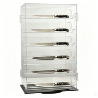 Vitrine rotative en acrylique pour couteaux, transparente, verrouillable, 6 niveaux, pour couteaux de collection