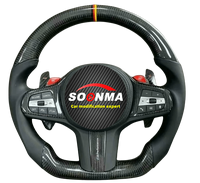 Pour volant de direction pour les séries 3/6/7 F10/F20/F30/X5/F15/X6/F16/F25/F26/M2/F87/M3/F80/M4/F82/E90/E60 Cuir Fibre de carbone