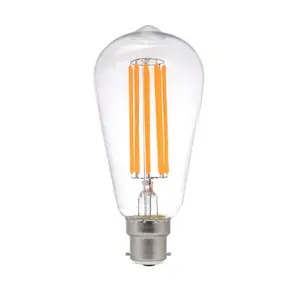 Высокая люмен B22 E27 ST64 Янтарная прозрачная лампа Эдисона Ретро декорированная ST64 Светодиодная лампа накаливания