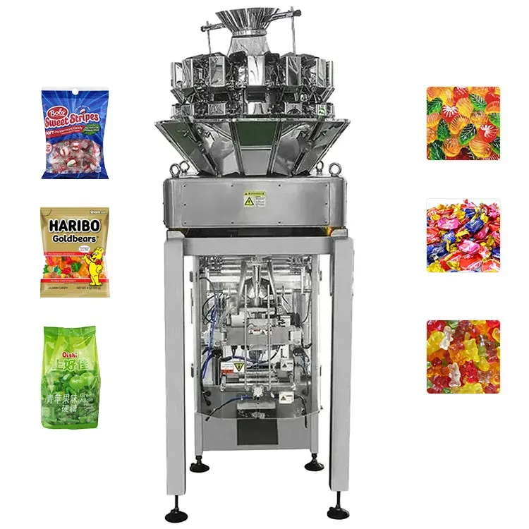 Hard sugar packaging soft sweets/gummy bears/gummy candy counting and packing machine