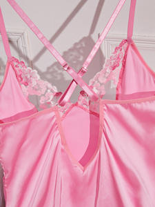 Nuovo abito da notte senza maniche estivo vestito sottoveste in raso senza schienale Sexy stile Homewear con spalline regolabili Lingerie donna - Product Image 6