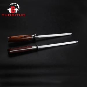Tuobituo Professional Diamond Steel <strong>Knife</strong> Sharpening Rod 8 Inch <strong>Kitchen</strong> <strong>Knife</strong> <strong>Sharpener</strong> With Pakka Wood Handle - Product Image 3
