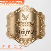 Matériau en métal souple de luxe personnalisé 3D en relief or étiquette autocollant chaud populaire étanche parfum aluminium étiquette