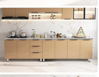 Armoires de cuisine modulaires résistantes à l'eau, écologiques et peu encombrantes, design personnalisé pour les appartements studios, rangement intelligent
