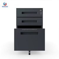 Armoire latérale haute en acier moderne verrouillable, 3 tiroirs, organiseur de documents en métal pour mobilier de bureau, usage extérieur et scolaire