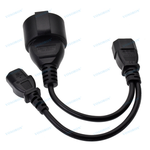 Iec320 C14 Cắm 3-Prong Nam Dây Cáp Điện AC Power Adapter Để C13 + Đức Loại Nữ Ổ Cắm Y Splitter Dây Điện - Product Image 4
