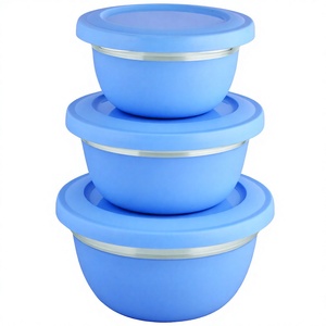 Cuenco Aldi Premium de acero inoxidable con tapa de plástico en azul cielo - Product Image 1