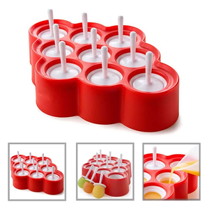 Miniatura <span class=keywords><strong>Ice</strong></span> Pop Moldes Picolé Food Grade Silicone Mold <span class=keywords><strong>Ice</strong></span> Cream Cubes Ferramentas Com Varas e Drip-guardas Wholesale Maker - Product Image 2