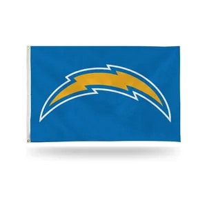 Bandeira personalizada de 3x5 pés 100% poliéster para equipe da NFL, bandeira dupla face durável ao ar livre, preço direto, Los Angeles Lightning