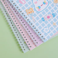 Carnet à spirales personnalisé style mignon, motif chat de dessin animé, fournitures scolaires pour enfants