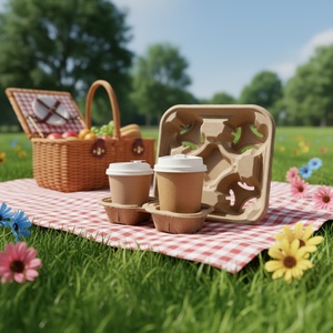 Porte-gobelets en papier personnalisés imprimés en couleur pour boissons à emporter Sunshine - Product Image 1