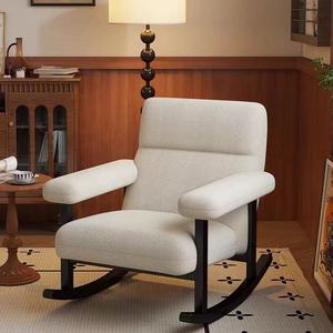 Silla de sofá individual de estilo medieval, sillón reclinable mecedora Retro para ocio, balcón y sala de estar, elegante silla perezosa oscilante - Product Image 4